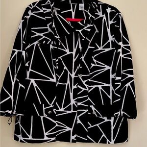 Zenergy by Chico’s Black and White Geometric Women's Jacket